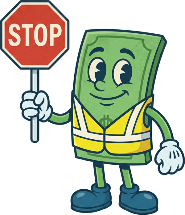 Dollar Guy with a broken license